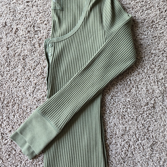 Aerie Sage Ribbed Long Sleeve Top - Picture 3 of 6